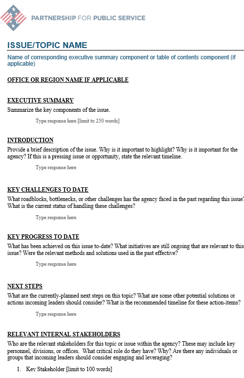 Agency Briefing Material Deep-dive Template