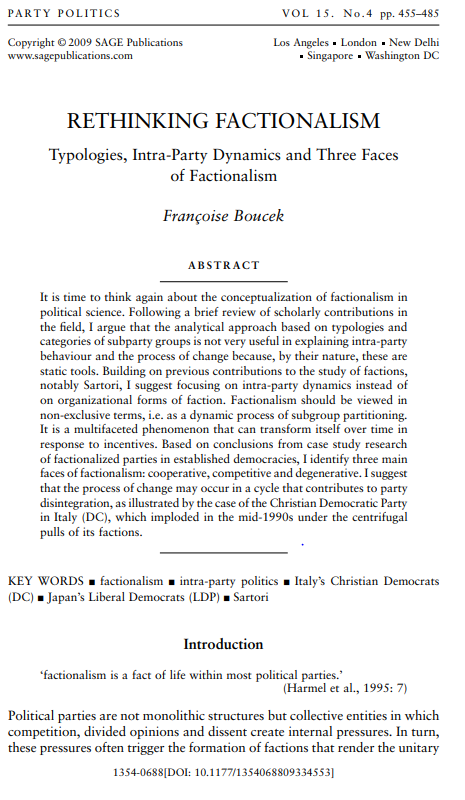 Rethinking Factionalism