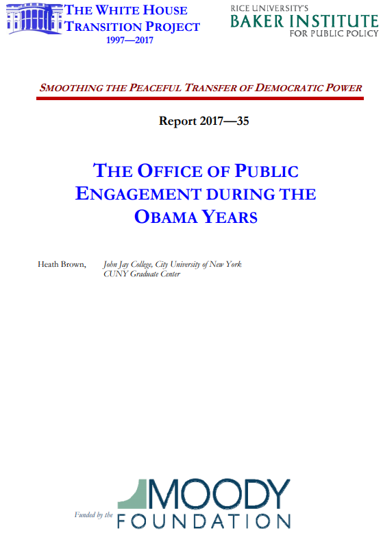 Institutional Memory Series: Obama Public Engagement Office