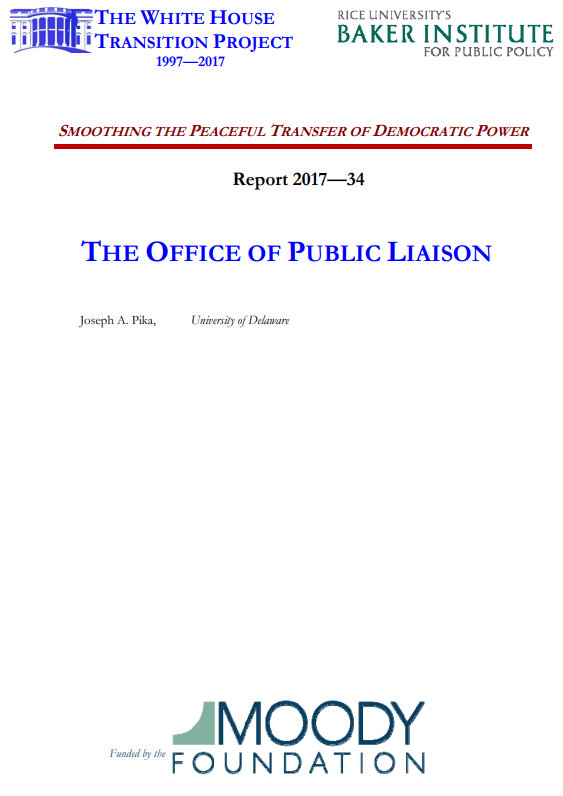 Institutional Memory Series: Public Liaison