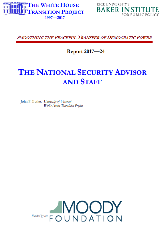 Institutional Memory Series: National Security Advisor