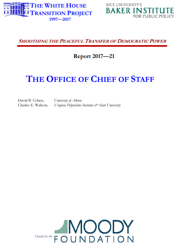 Institutional Memory Series: Chief of Staff