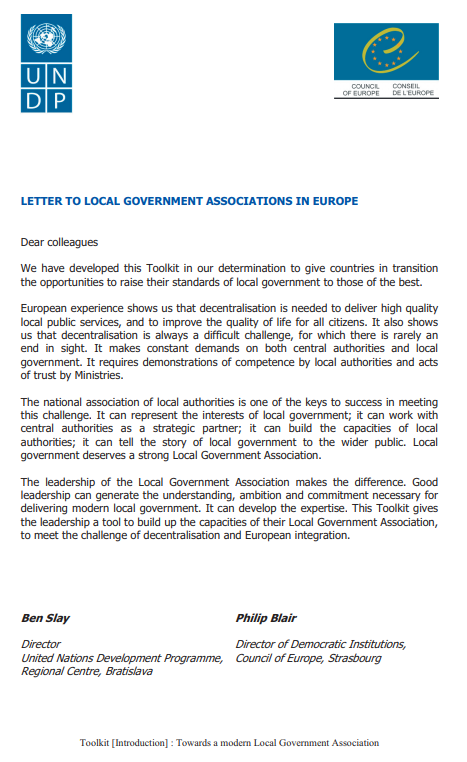 Strengthening Capacity of Local Government Associations Toolkit