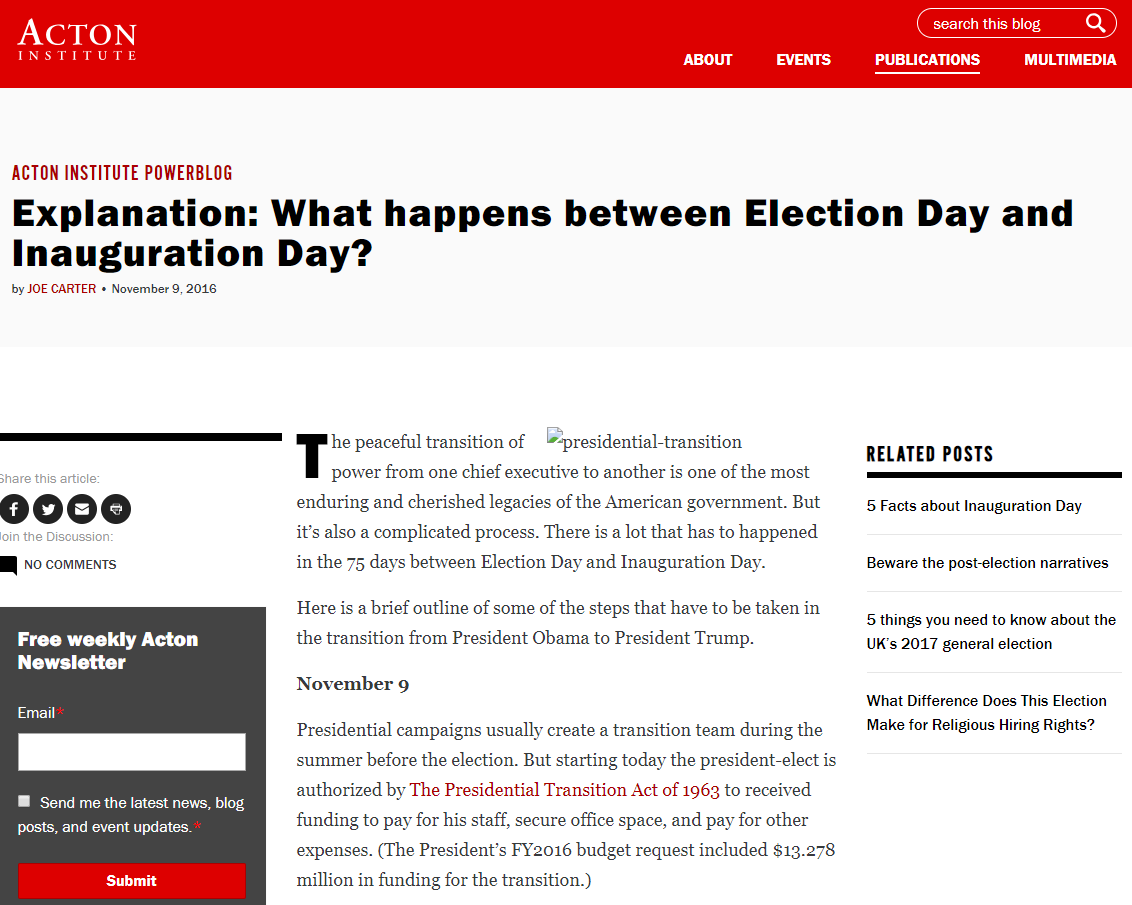 Explanation: What Happens Between Election Day and Inauguration Day?