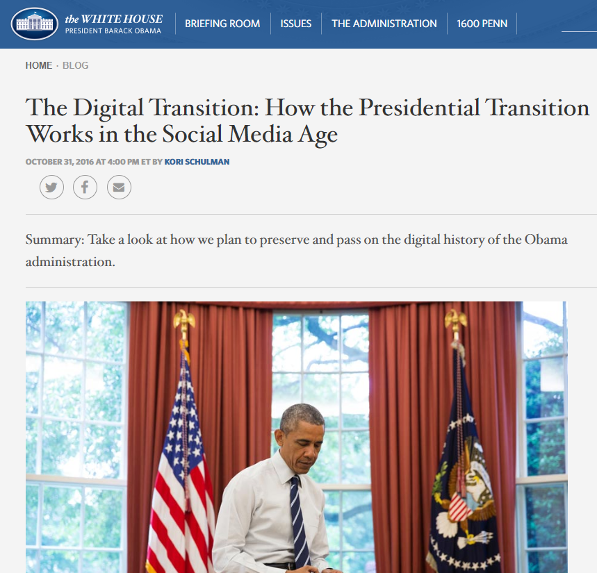 The Digital Transition: How the Presidential Transition Works in the Social Media Age