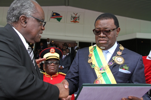 Namibia: President  Hage Geingob and Former President Hifikepunye Pohamba