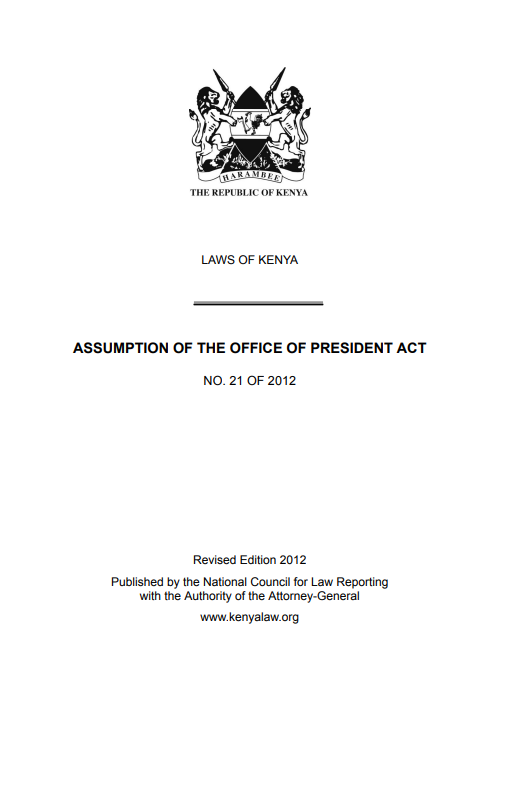 Assumption of the Office of the President Act, 2012