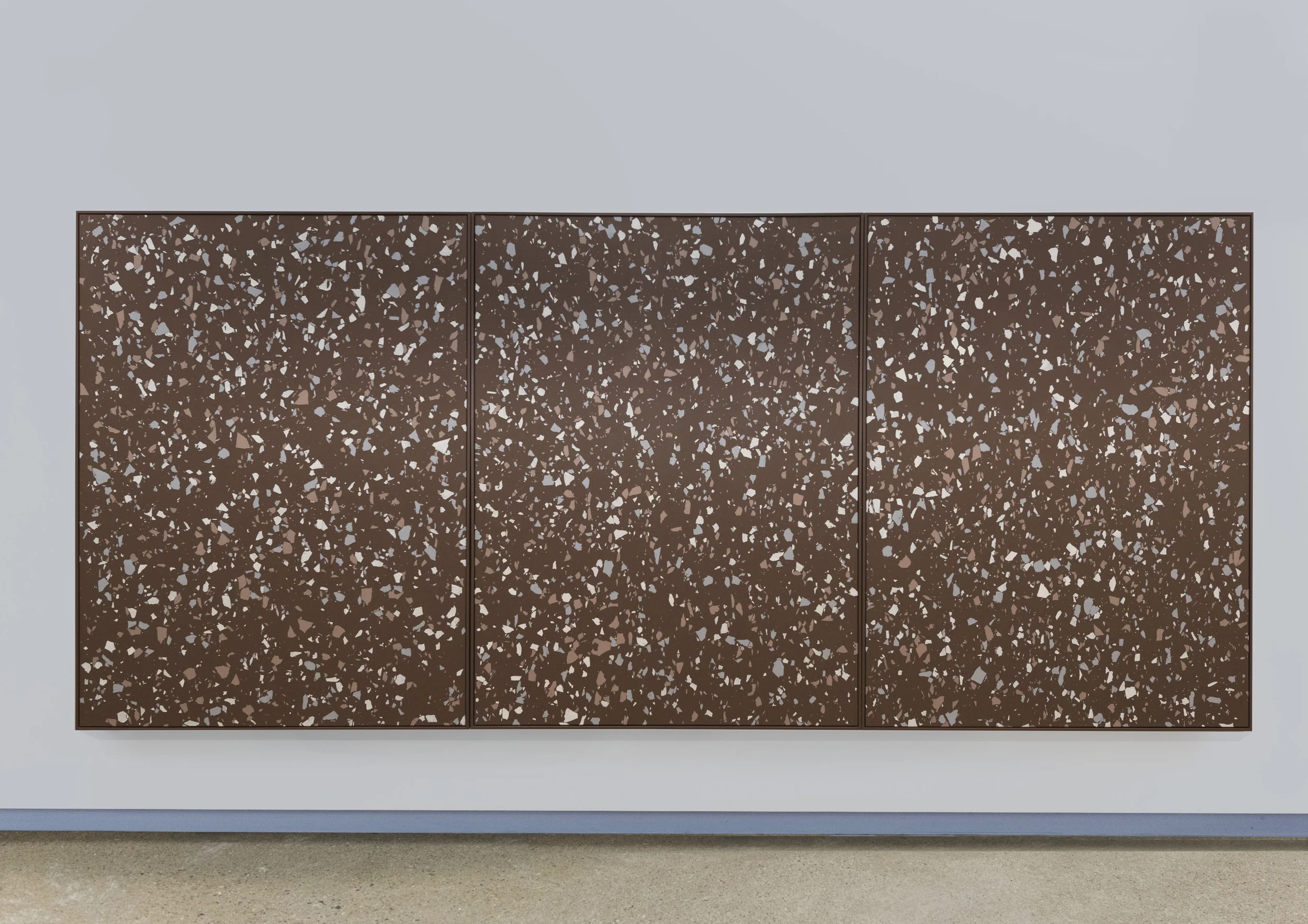 Lobby Part II , 2015 Terrazzo rubber, acrylic on canvas 200 x 450 cm