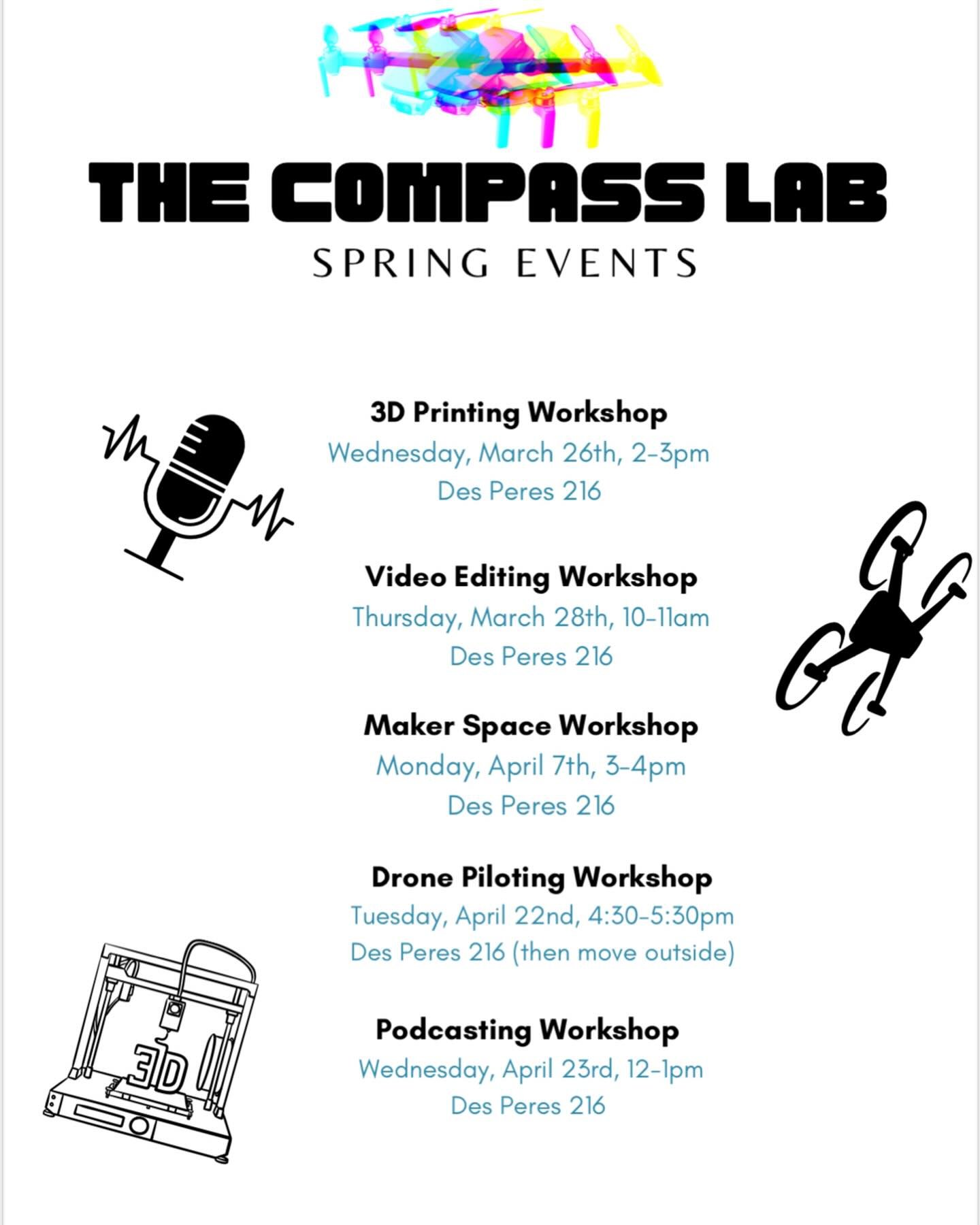 Please mark your calendars for our spring workshops!