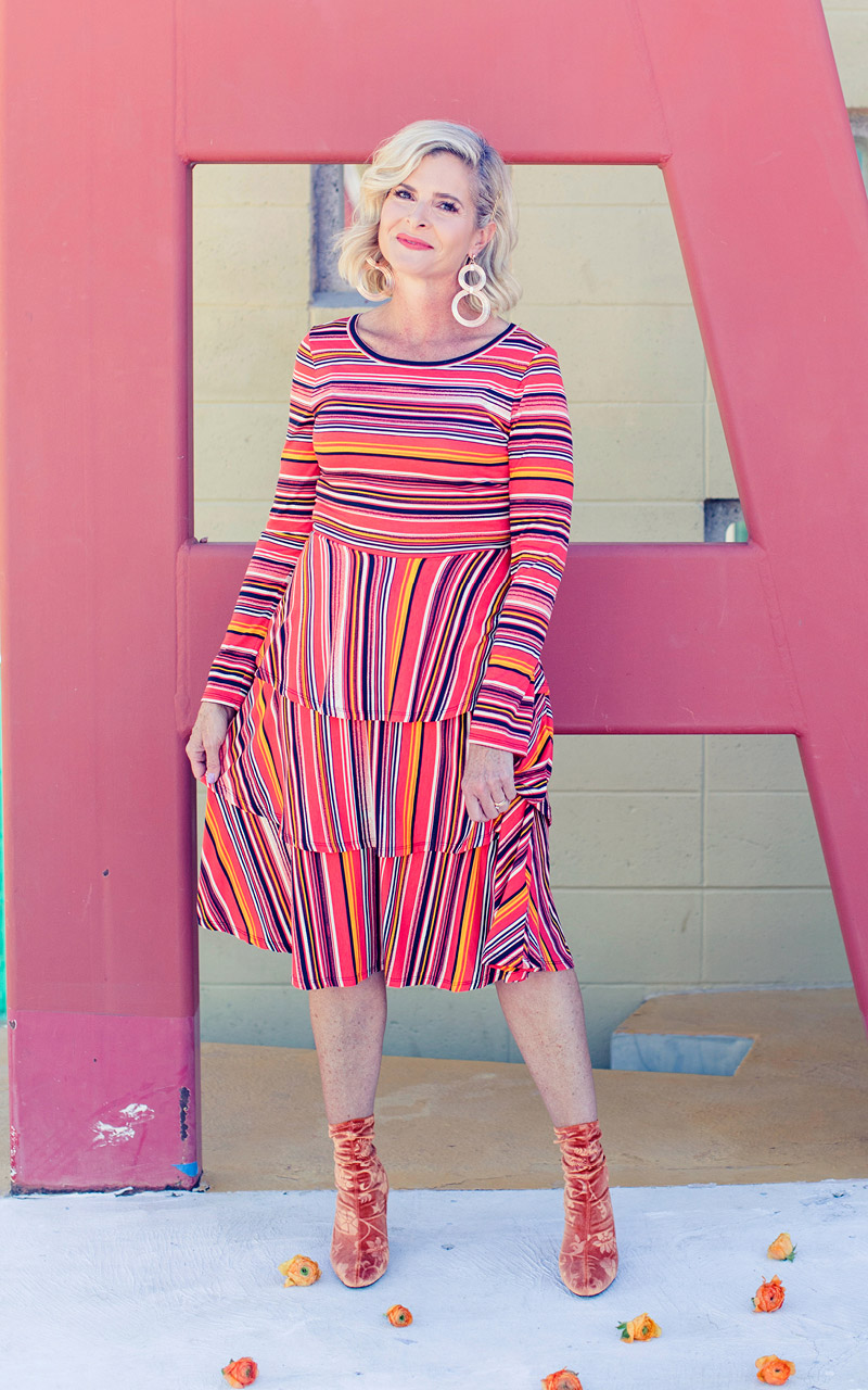 Lularoe-Georgia-Long-Sleeve-Layered-Ruffle-Tier-mid-length-dress-colorful-stripes-red-and-orange.jpg