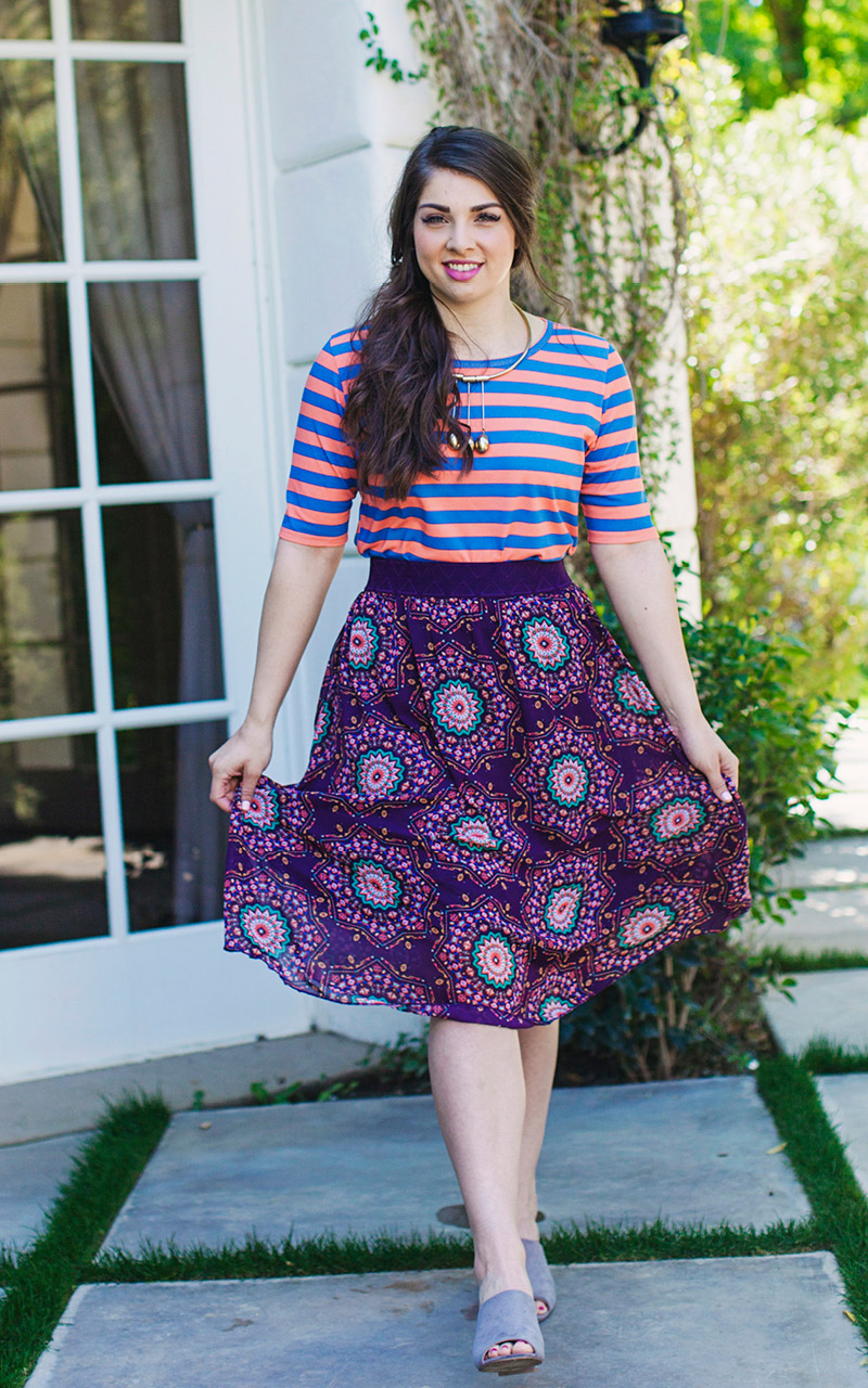 LuLaRoe-Lola-Mid-Length-skirt-with-elastic-waistband-purple-round-flowers.jpg