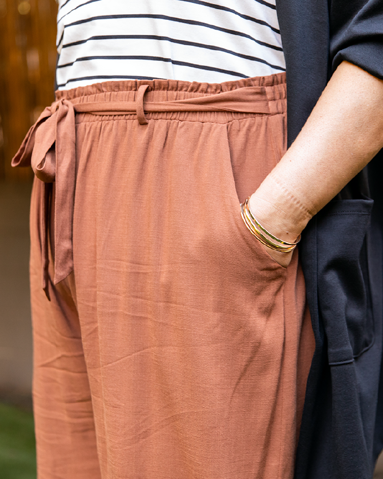 Dianne Paper Bag Wide Leg Pant - Women 