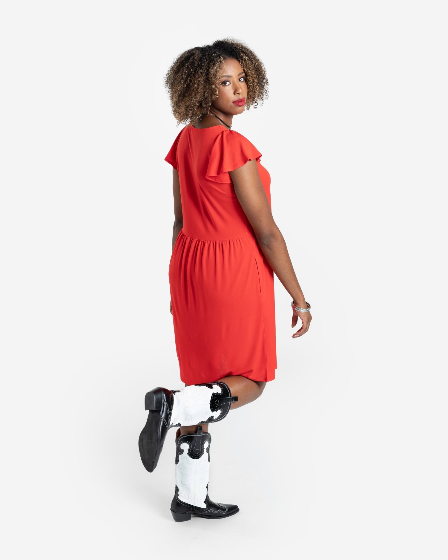 Shake It Up in the All-New LuLaRoe Chaylin Ruffle Sleeve V-Neck Dress