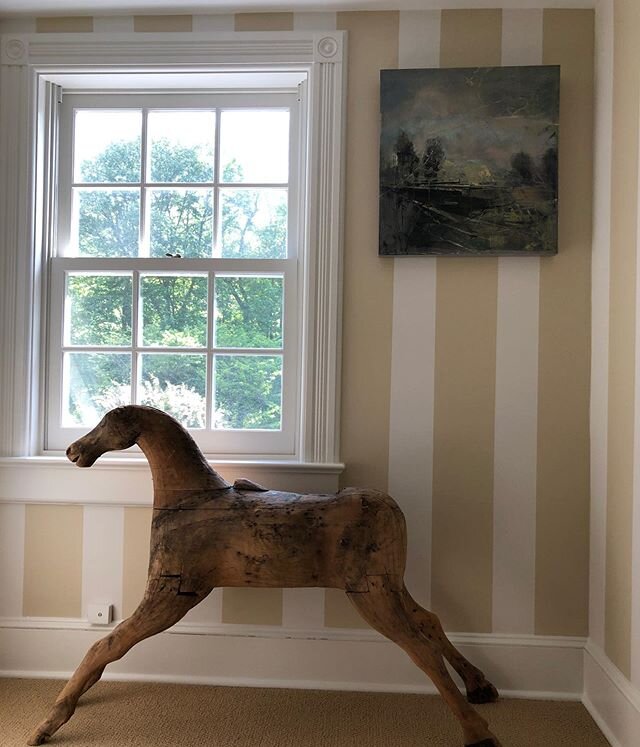 Folk Art is timeless! This good old boy looks great in every room.  #myview #classicdesign #horseofcourse #folkart #interiordesign #farmhousestyle #designerdeb #finelinesinteriors