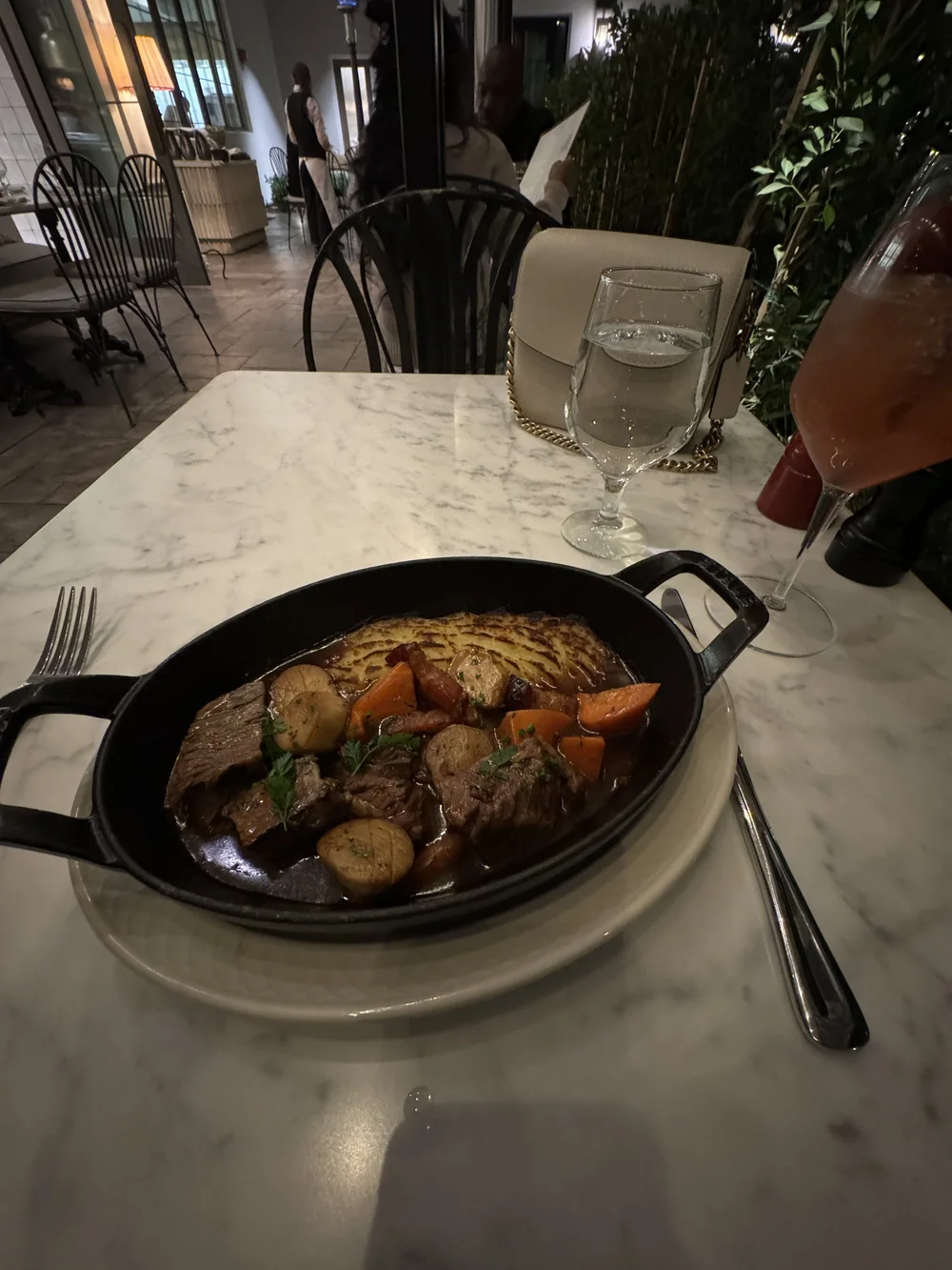 Short Rib Bourguignon, Portofino Spritz