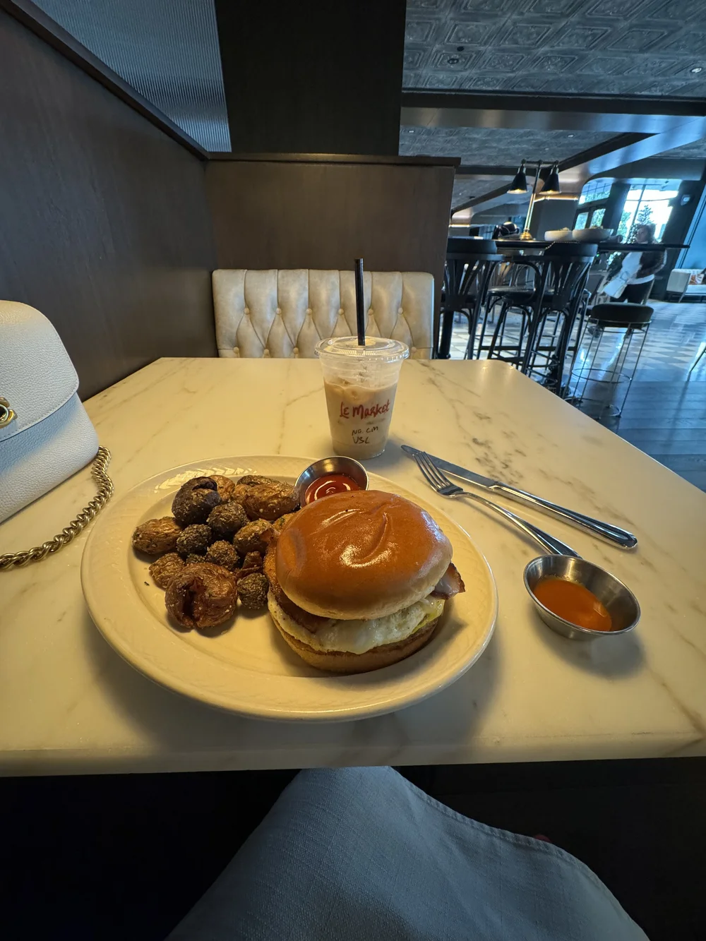 Brioche Egg Sandwich, Vanilla Spiced Latte