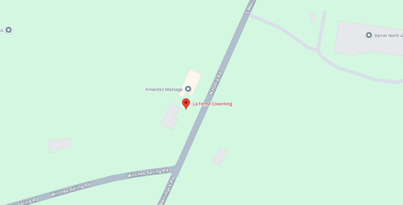 Map of La Ferme Coworking Space location in Hollis, New Hampshire