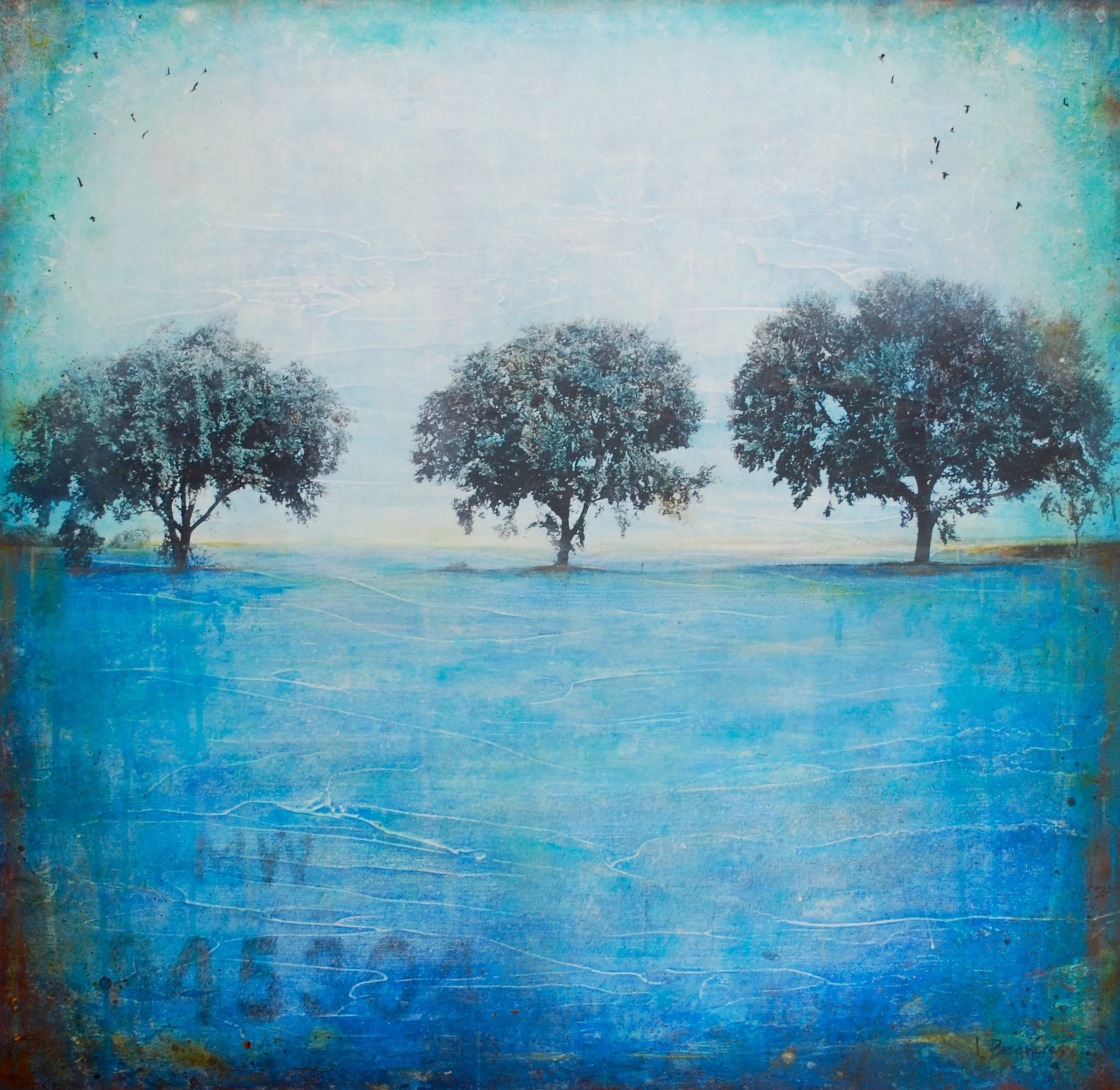 Sojourn 2016, mixed media on panel, 35x36 inches