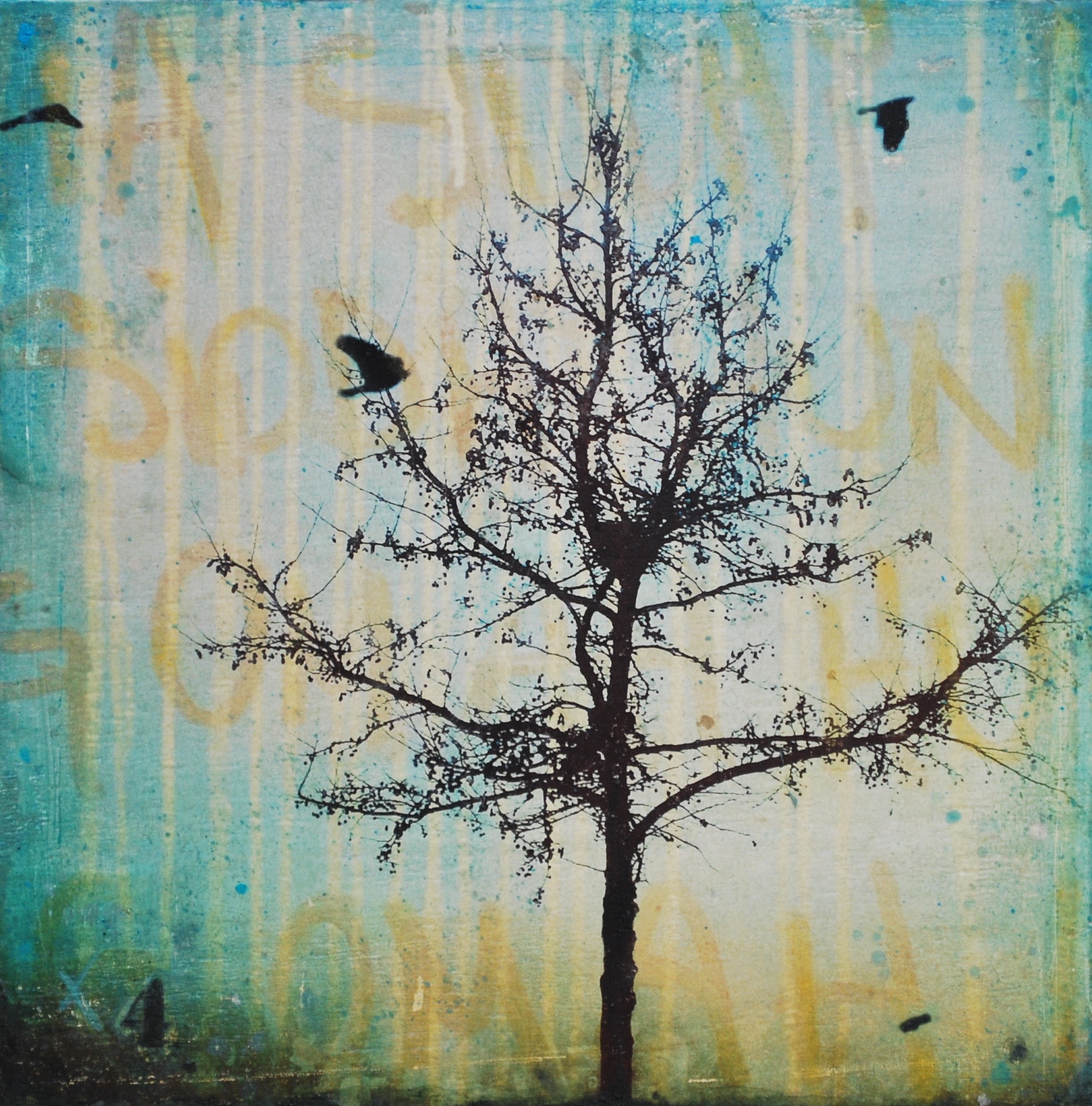 Silent Renegades 2018 Mixed media on cradled panel 10x10 inches