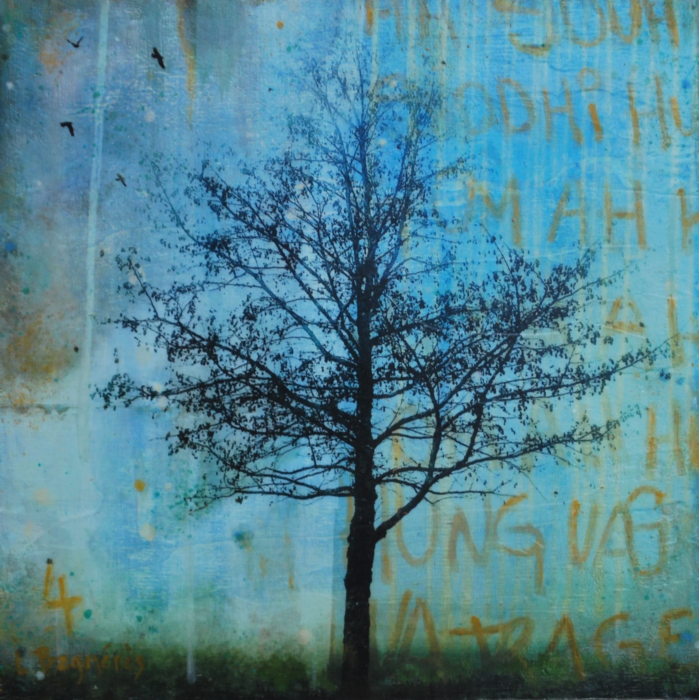 The District 2018 Mixed media on cradled panel 10x10 inches