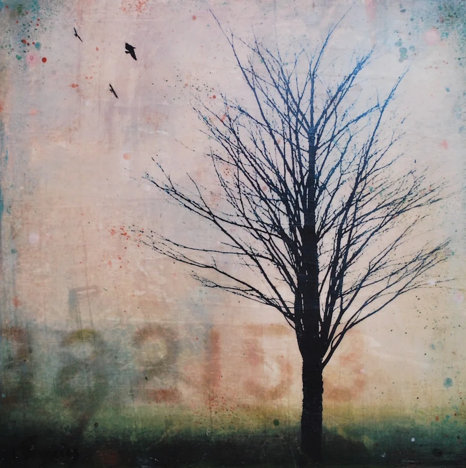A Poet In Disguise 2018, mixed media on cradle panel, 10x10 inches, sold