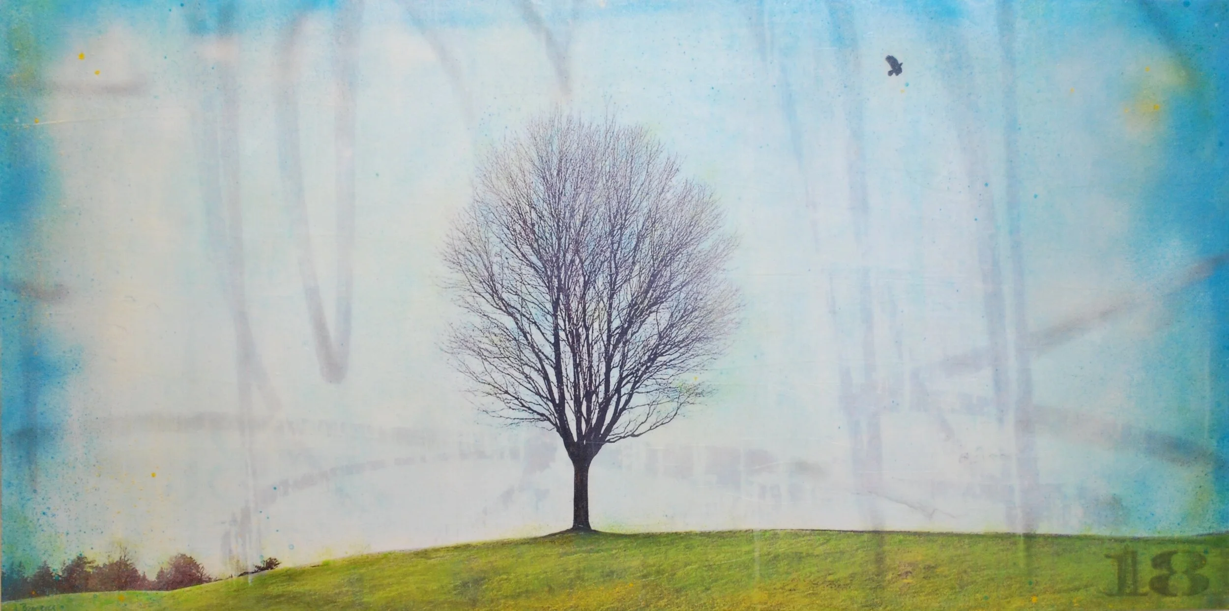 Coming Of Age 2018, mixed media on cradled panel, 24x48 sold