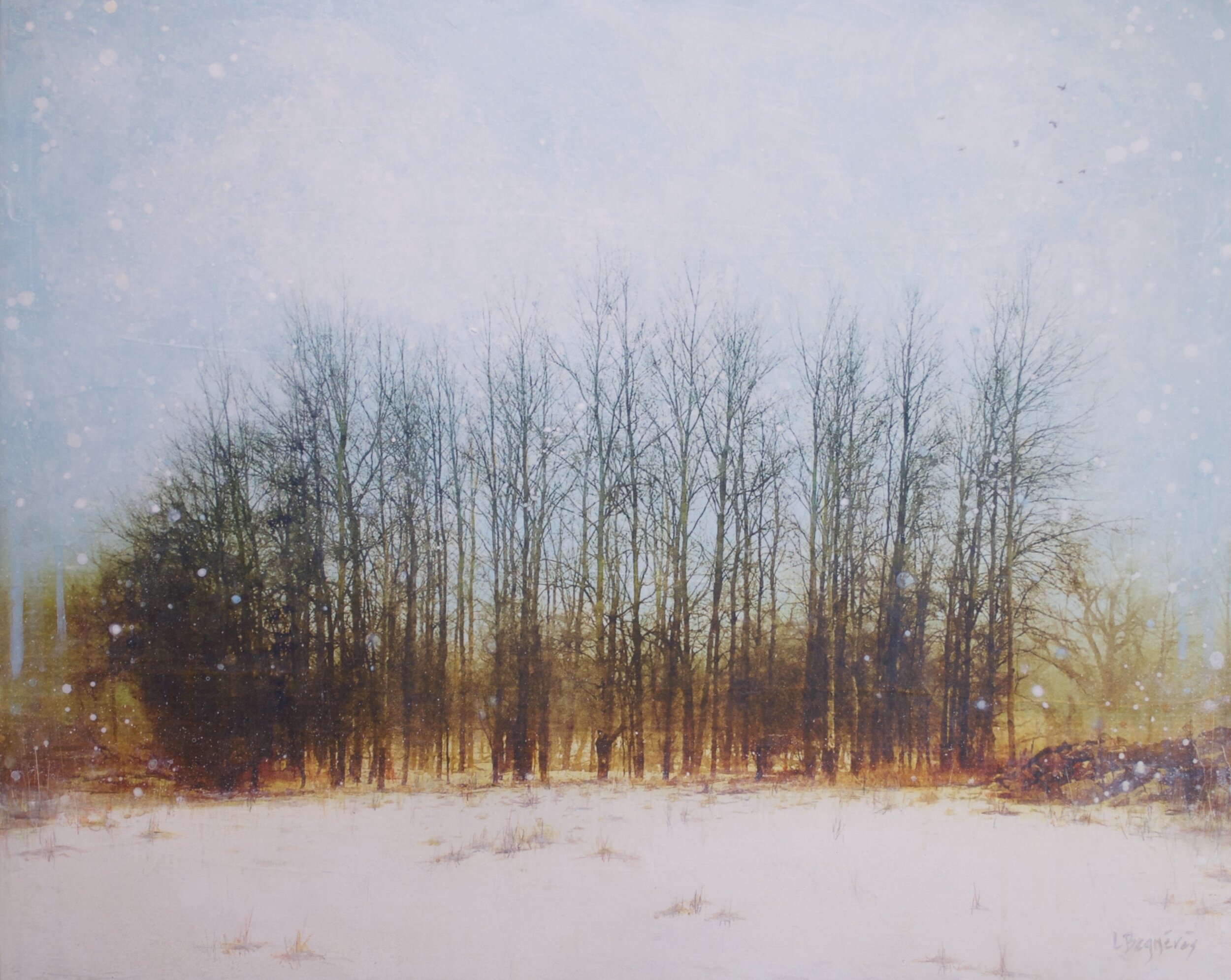 The Gathered 2021, mixed media on cradled panel, 24x30 inches