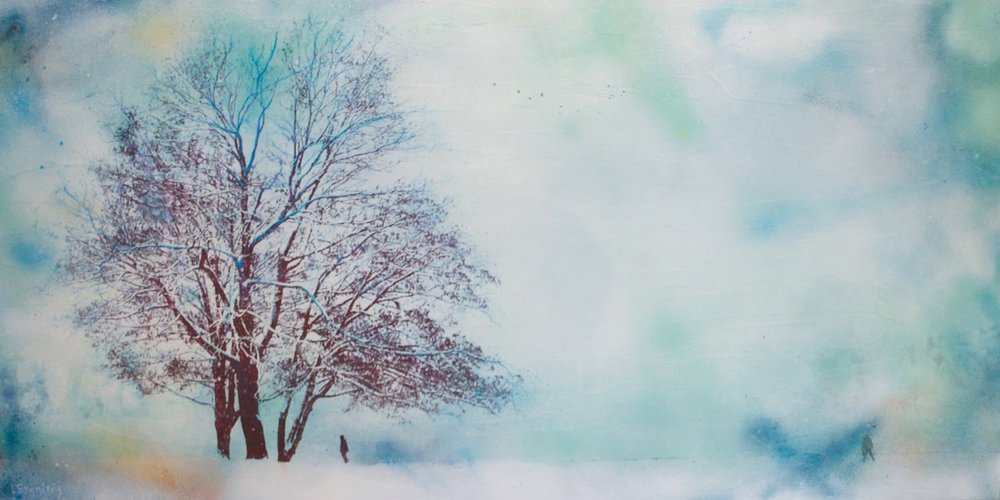 A Winter Eden 2017 Mixed media on cradled panel, 24x48 inches Sold
