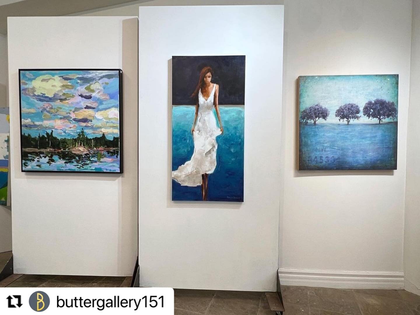 &lsquo;My &lsquo;Sojurn&rsquo; 35x36 #mixedmedia #contemporarylandscapepainting , among the #bluebeauties ,available @buttergallery151 , contact the gallery for more details.
.

#Repost @buttergallery151 with @make_repost
・・・
She dreams in shades of 