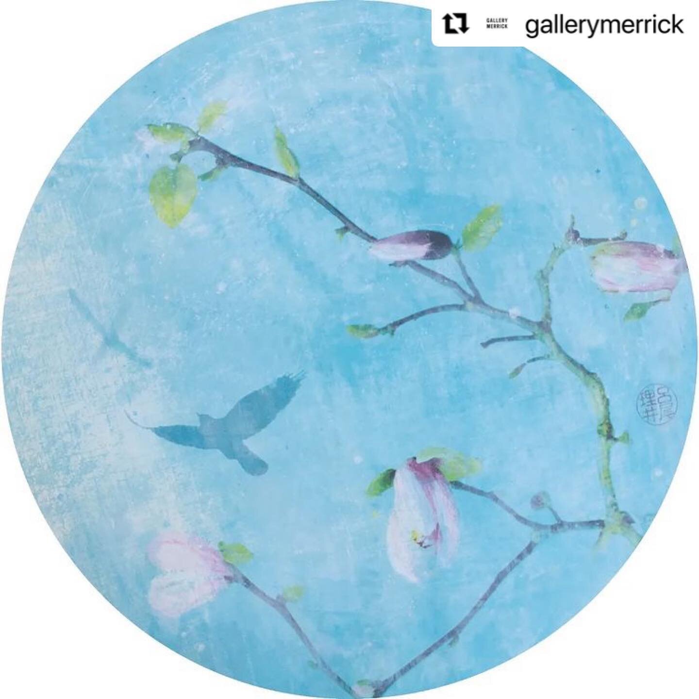 Some of my new artwork from my Fleeting/Blossoms series now available @gallerymerrick #victoriabc ! Only 4 available in this &lsquo;Tondo&rsquo; format 🌸

#Repost @gallerymerrick with @use.repost
・・・
Stunning new cherry blossoms collection by Lori B