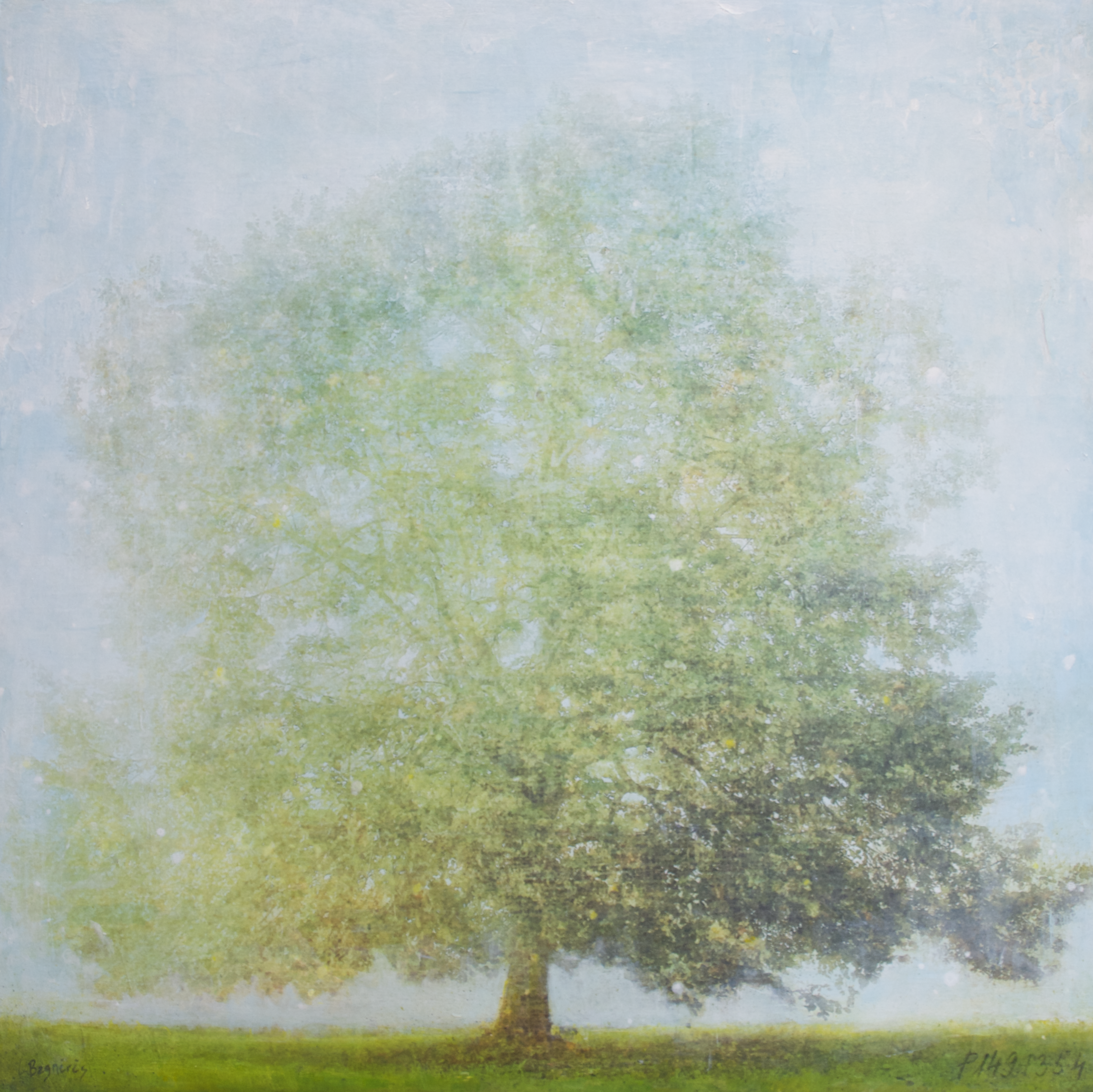 Plus-que-parfait 2023 mixed media on cradled panel, 24x24 inches