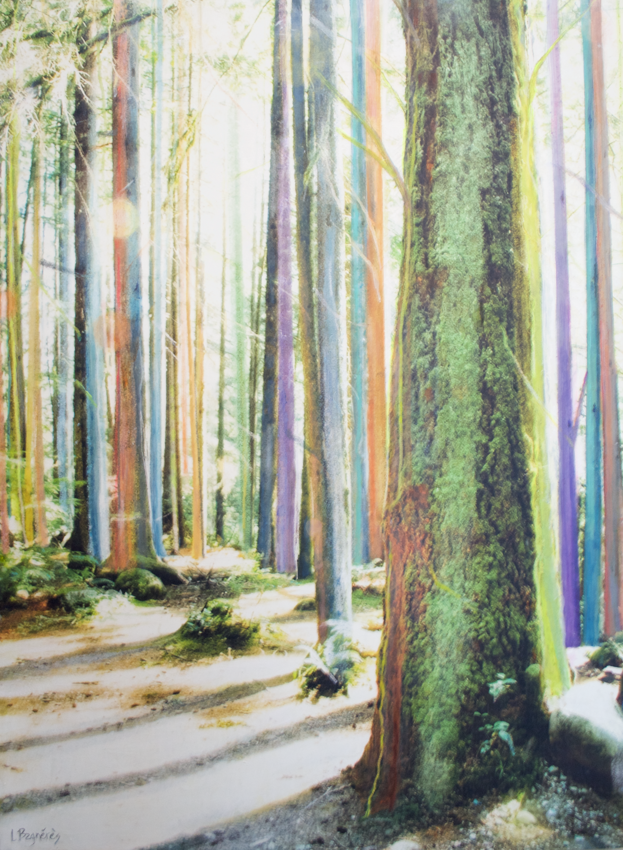   Silent Sentinels  2025 Mixed media on birch panel 40×30 inches 