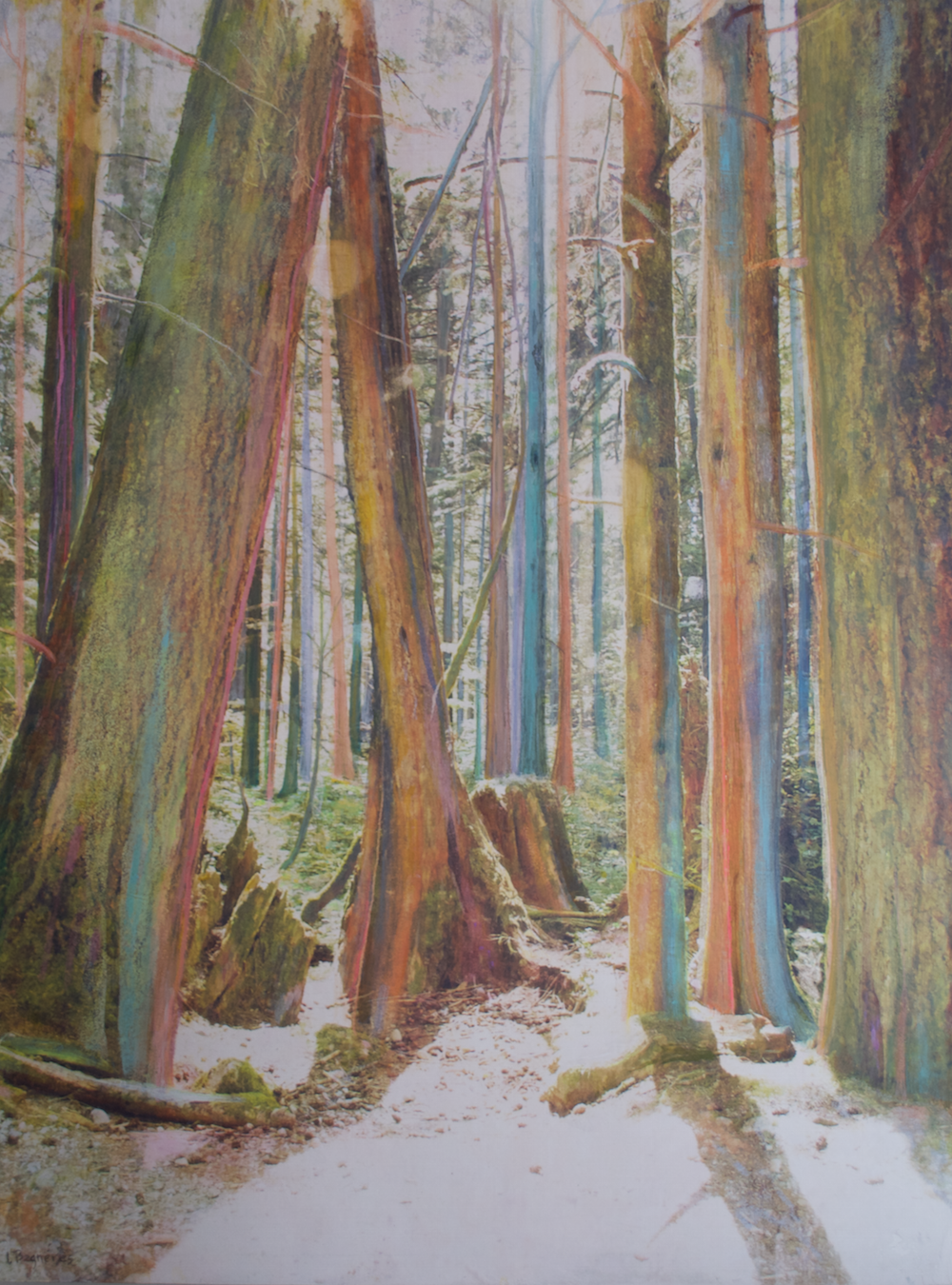   Convergence , 2026 mixed media on cradled panel, 40×30 inches  Sold  