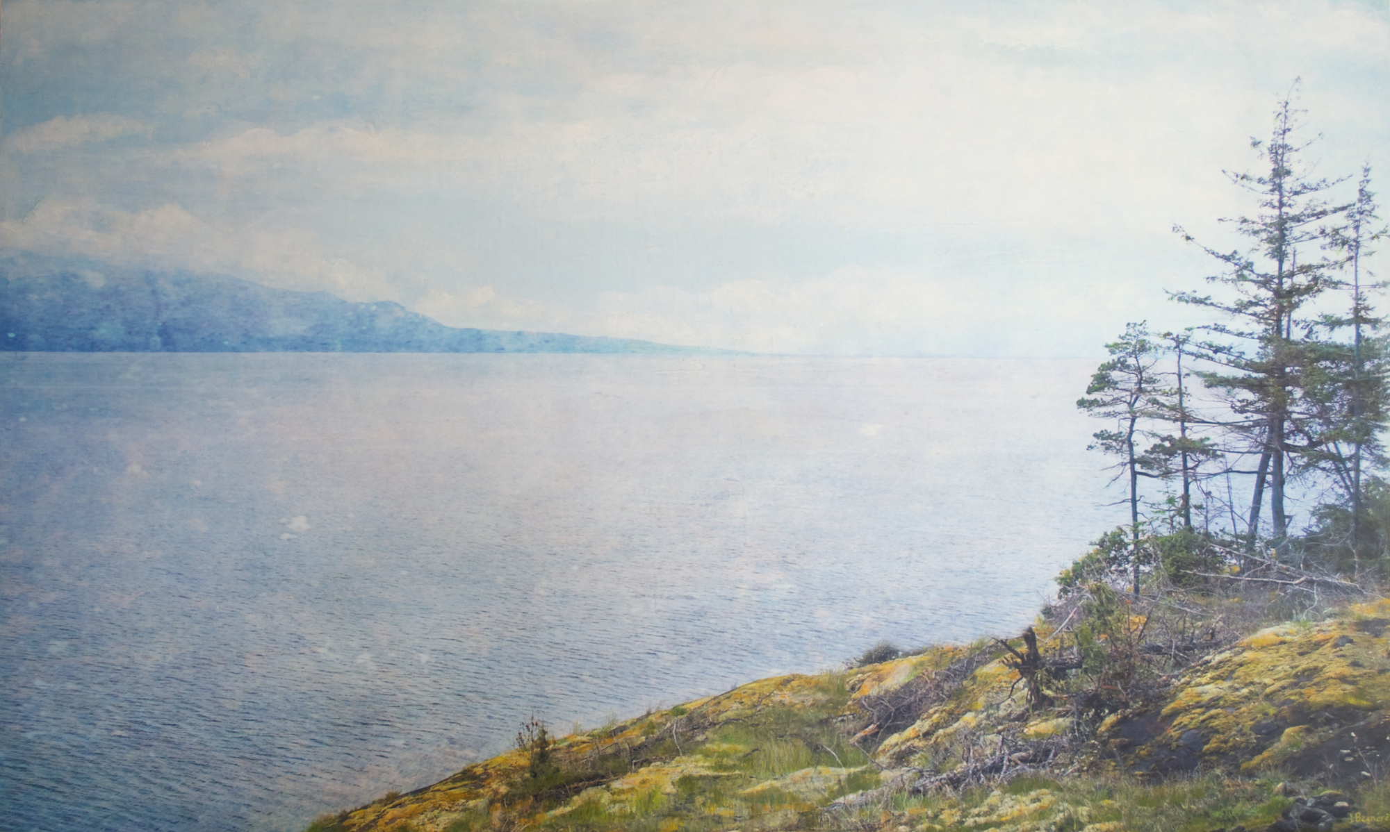   Found On The Fringe  2026, mixed media on cradled panel, 36×60  