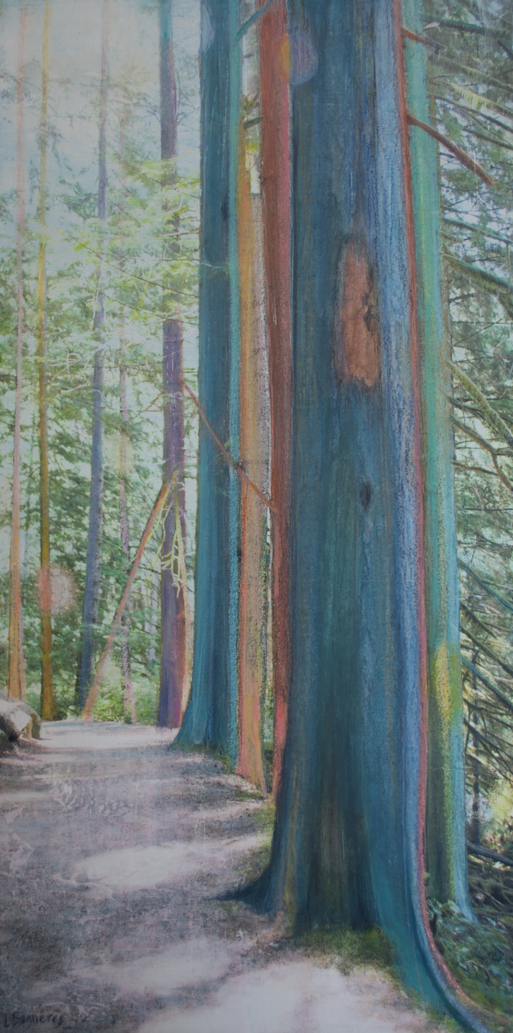   Rooted in Wisdom  2026 Mixed media on birch panel, 30×15 inches 