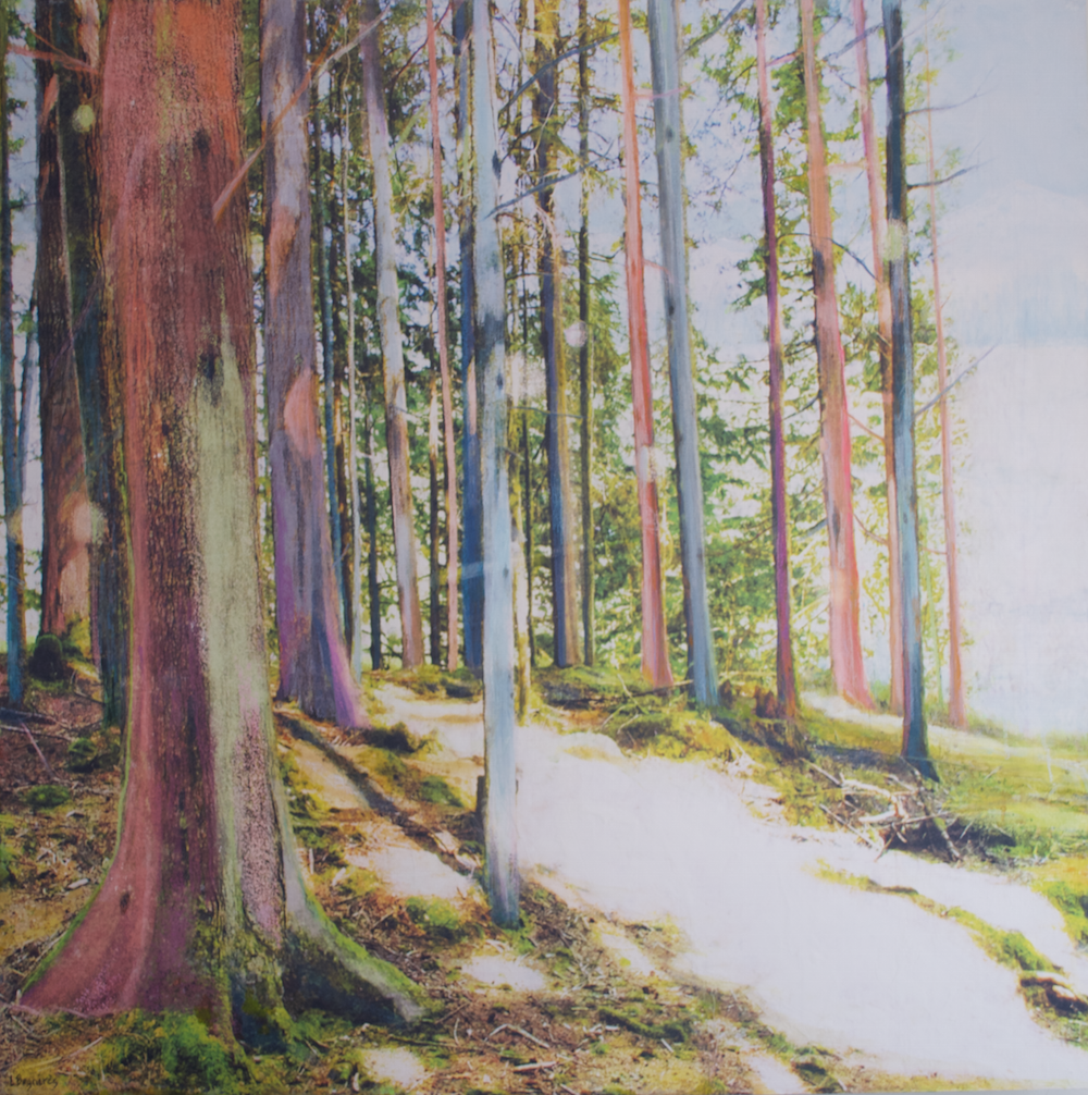   The Testaments of  Time  2026 Mixed media on birch panel, 36×36 inches 