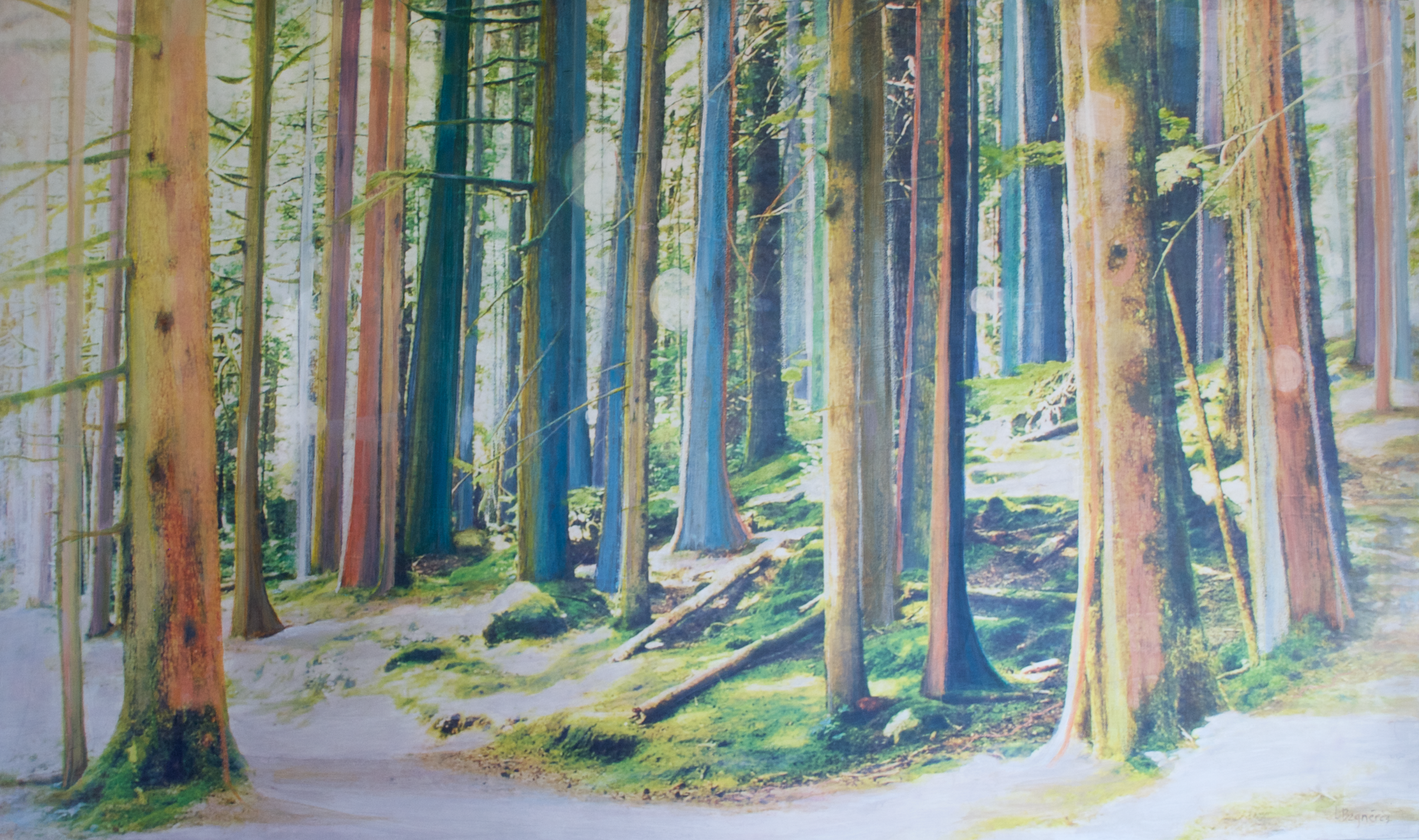  Theatre of Light  2026 Mixed media on birch panel, 36×60 inches 