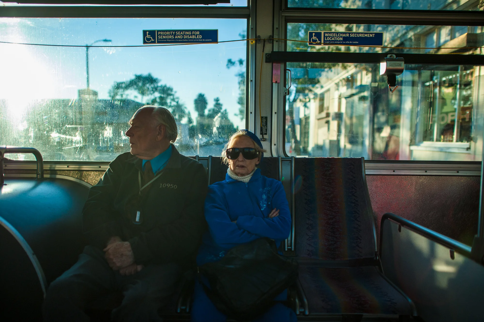Adina and Will ride the bus in Los Angeles.