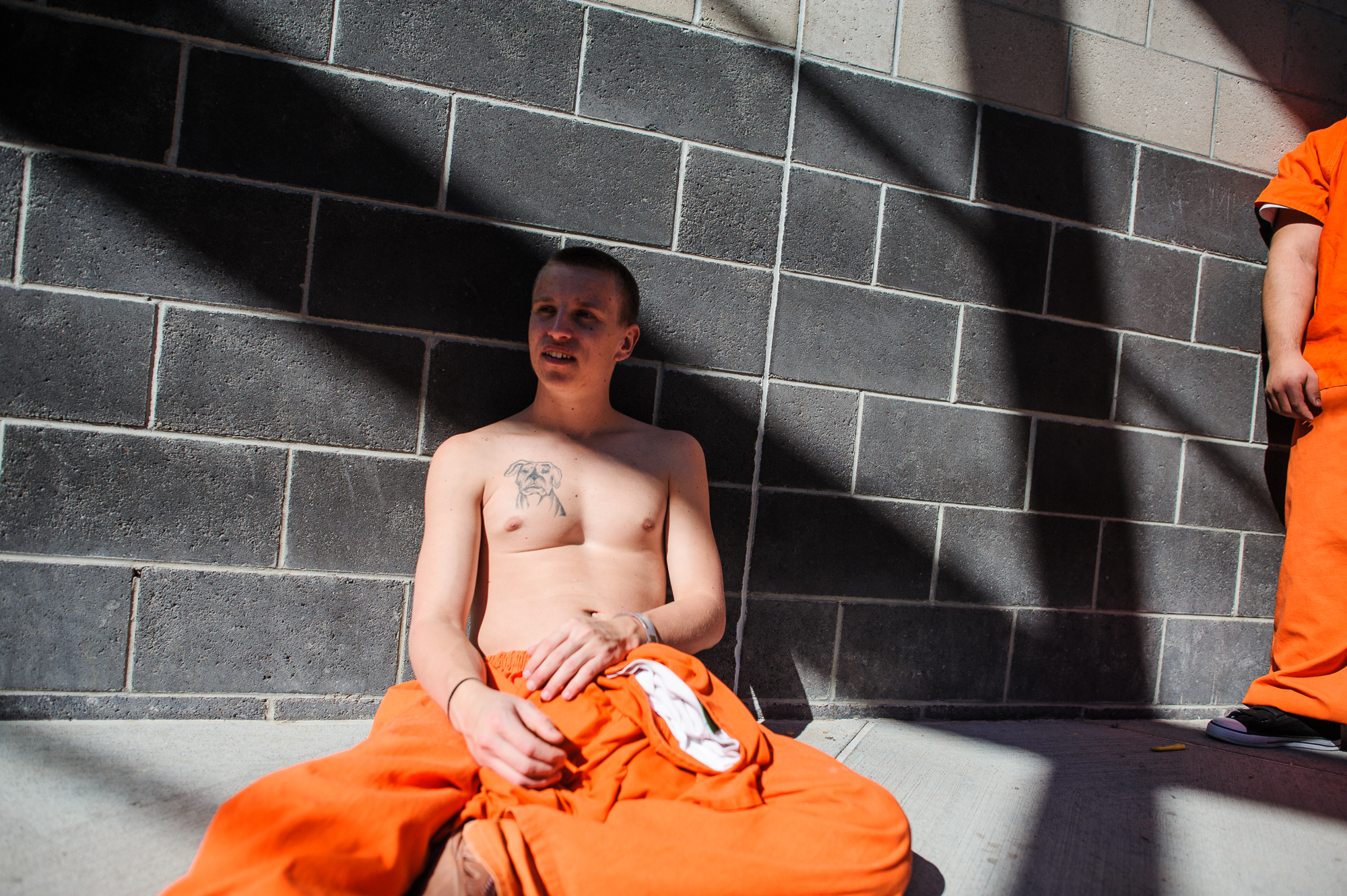  David, age 19, sits in the recreation yard at the Metropolitan Detention Center in Albuquerque, 2012. 
