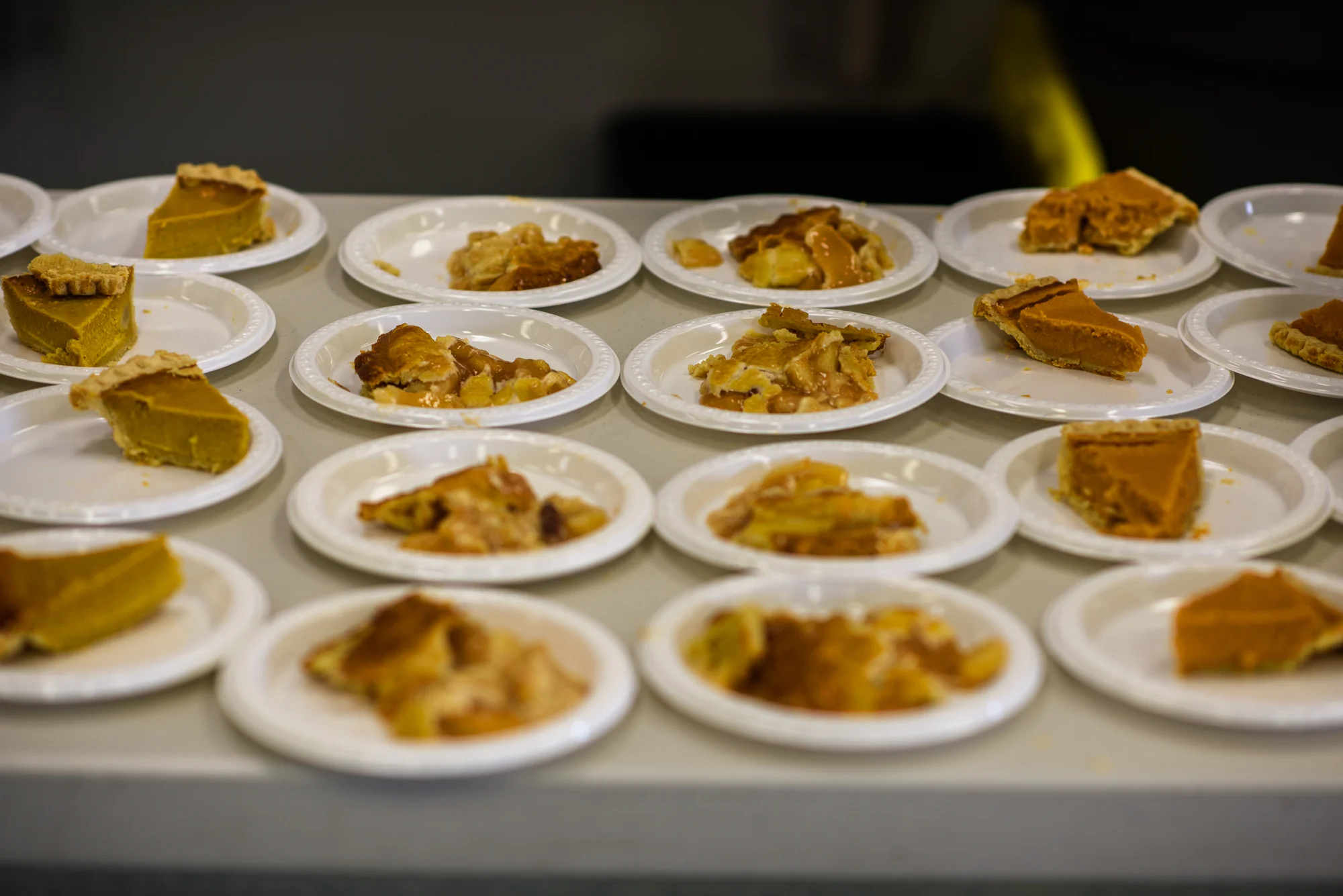 Pies on a table for Thanksgiving visits at the Lowell Correctional Institution for Women in Ocala, Florida.