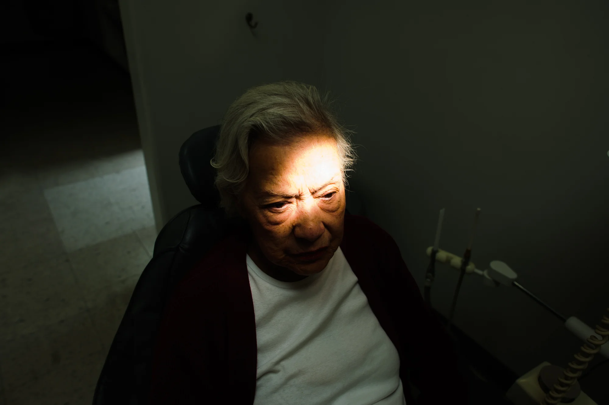 Bianca, age 85, sits in the dentist’s chair, 2010.