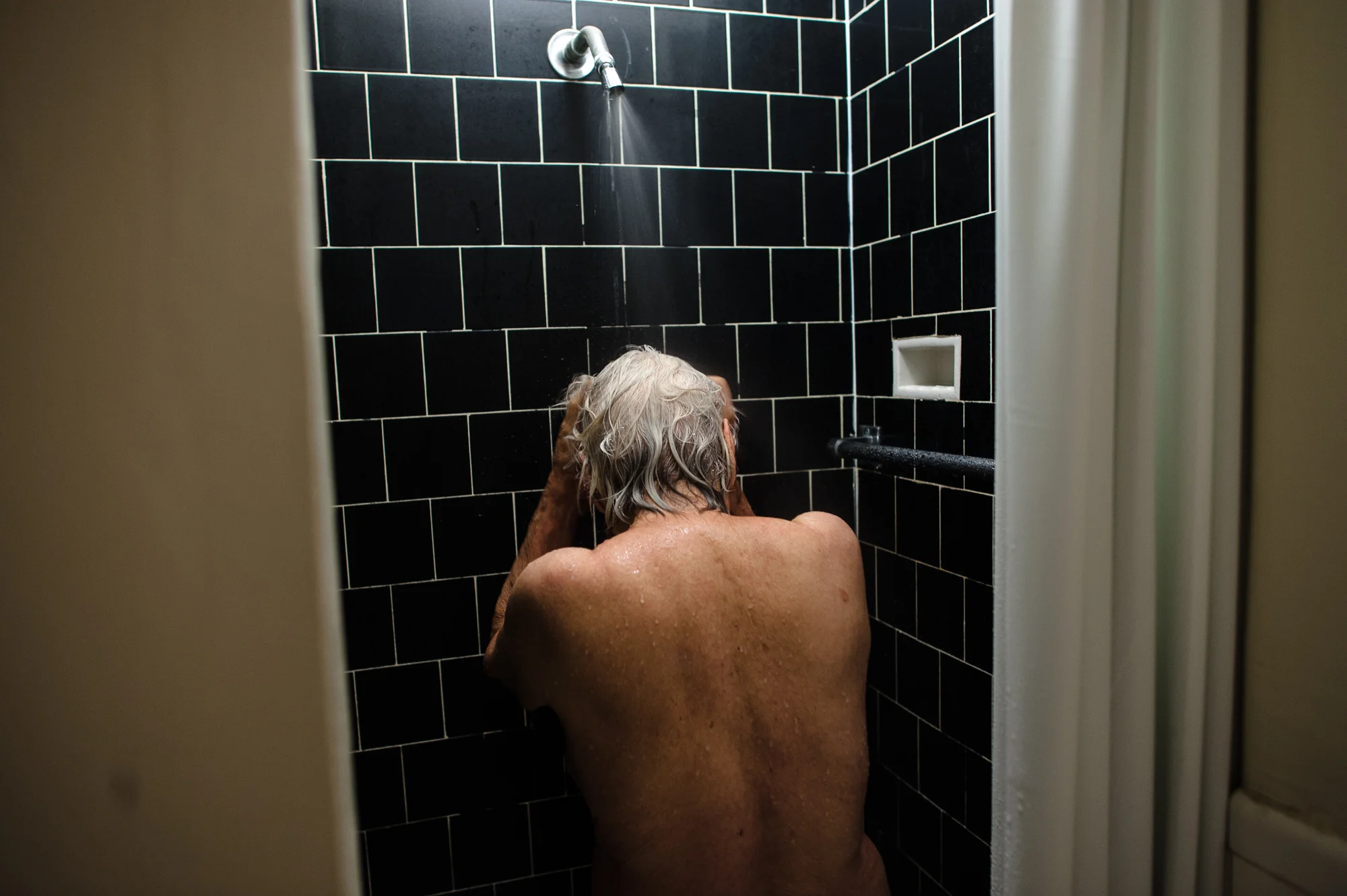 Bianca, age 85, showers, 2010.