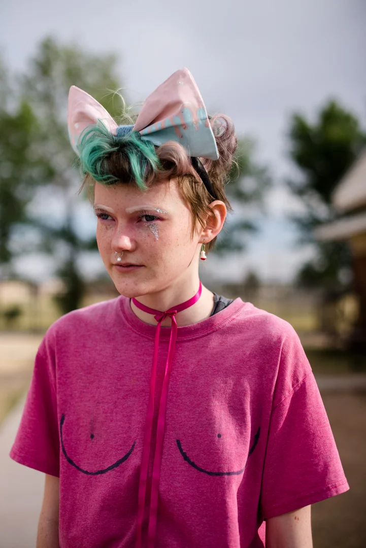 Adrian, age 16, dressed as a drag queen for the cosplay event.