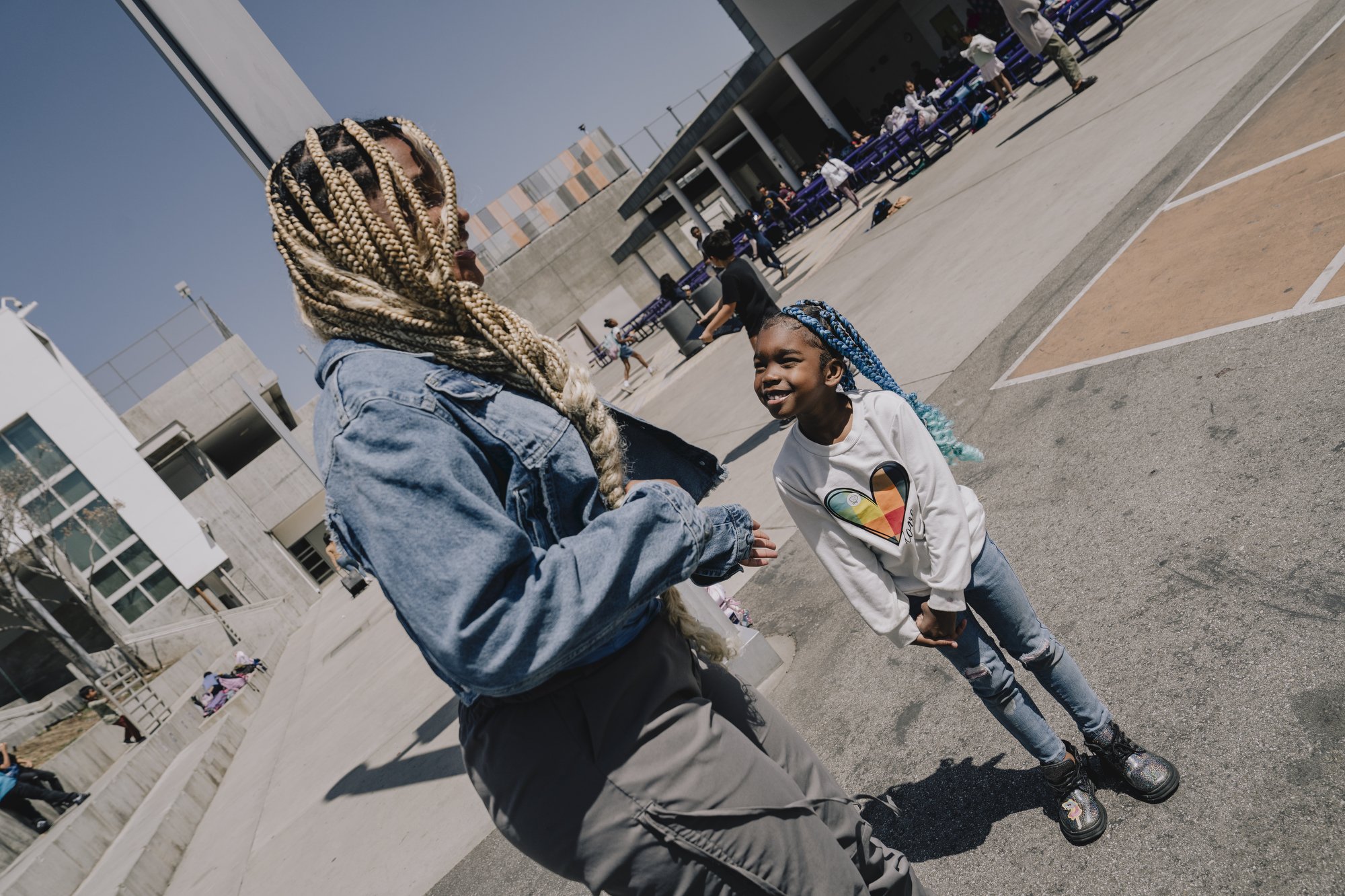  Kaelin interacts with Zoey, an elementary school student, who Kaelin knows from a program where high school students read to younger students. UCLA-CS opened in 2009 as part of a grassroots campaign to relieve overcrowding at neighboring schools. Th
