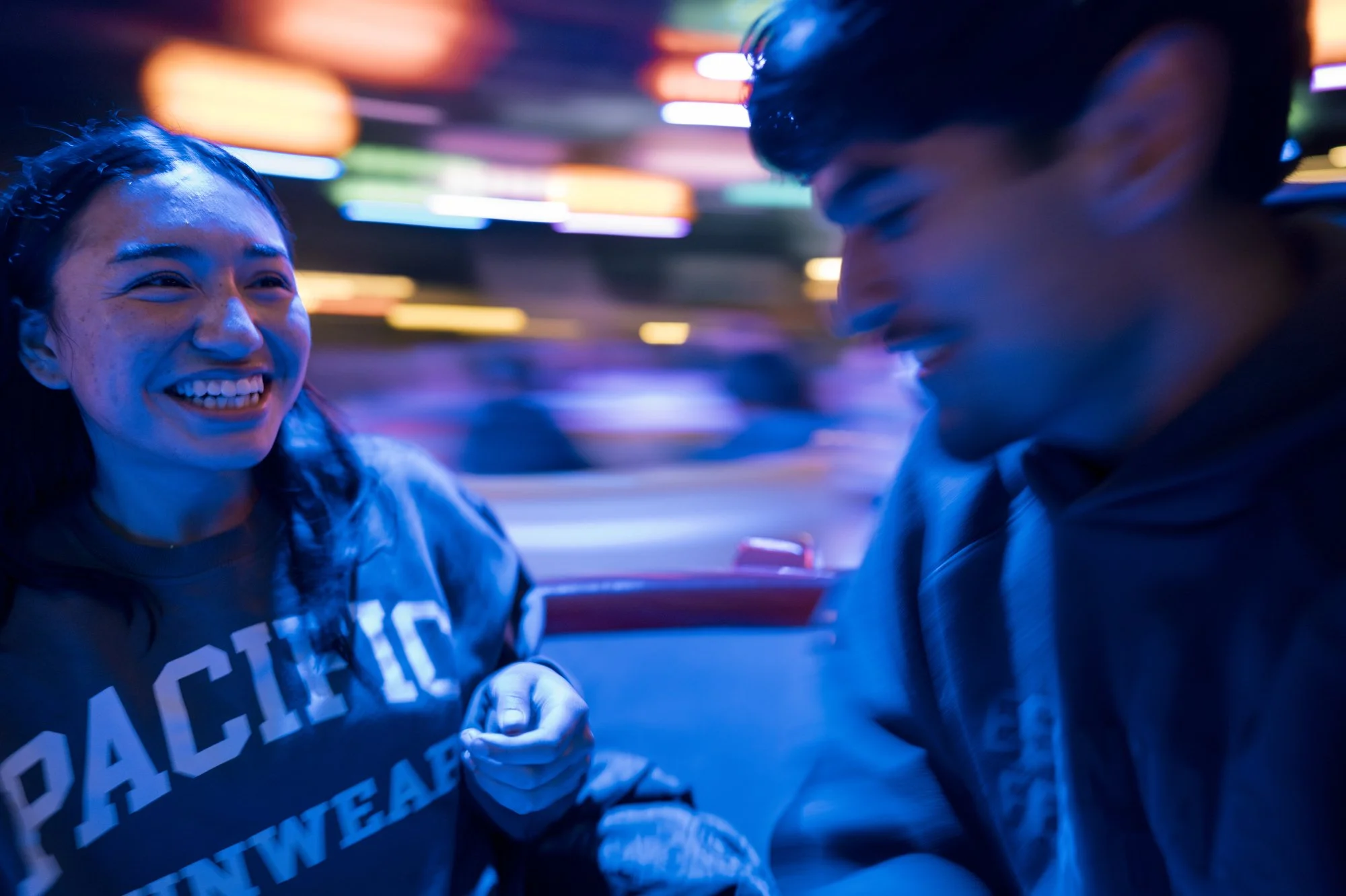  Adila and Javir ride the spinning teacups at Disneyland in honor of Grad Night in Anaheim, California. 