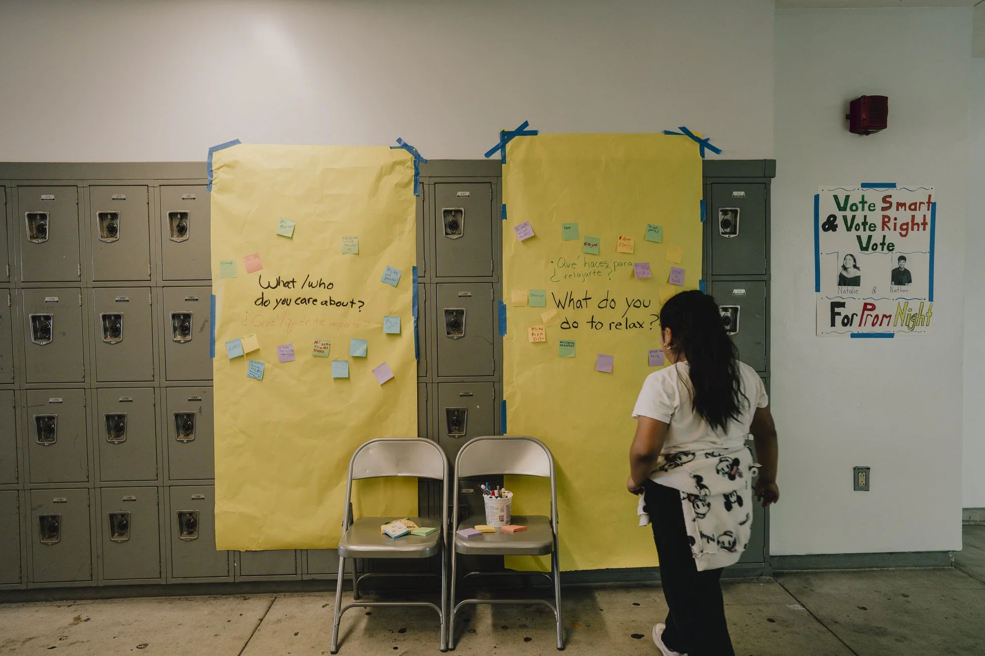  Posters displayed during Parents’ Night encourage both students and parents to check in with themselves emotionally.  “All of the teachers are very welcoming and helpful,”  said Emily, a senior at the school.  “Most of them are understanding like wi