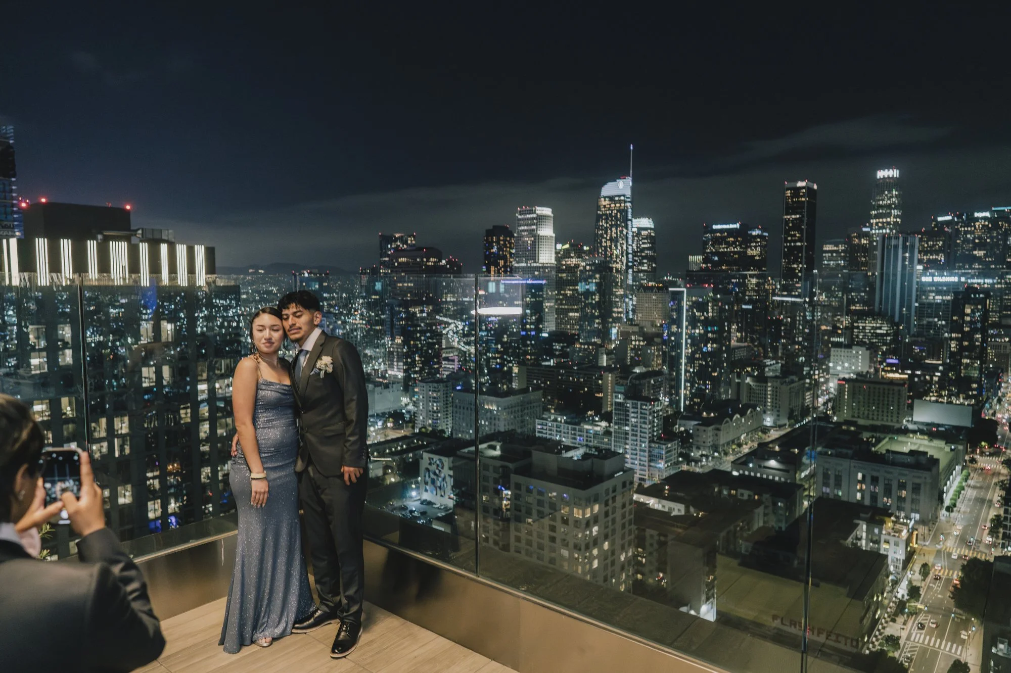  Adila and Javir, pose for photos at Senior Prom in Los Angeles, California. 