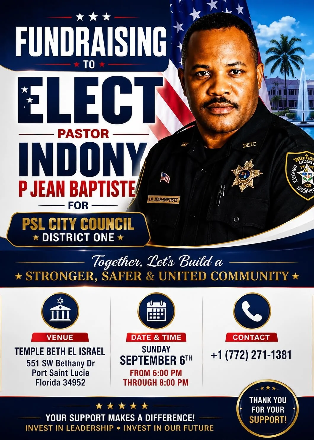 Fundraiser for Candidate Indony Jean Baptiste
