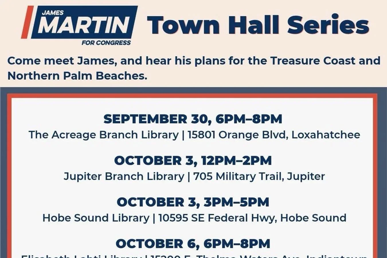 James Martin for Congress Town Halls
