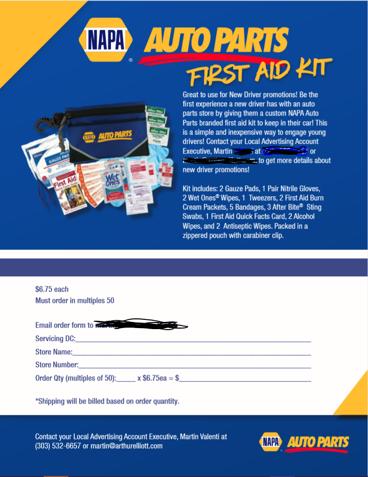 First Aid Order Sheet